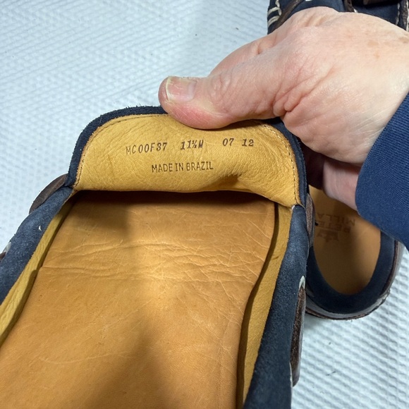 Peter Millar Leather Men's Blue and Brown Loafers Size 11.5 - Picture 7 of 9